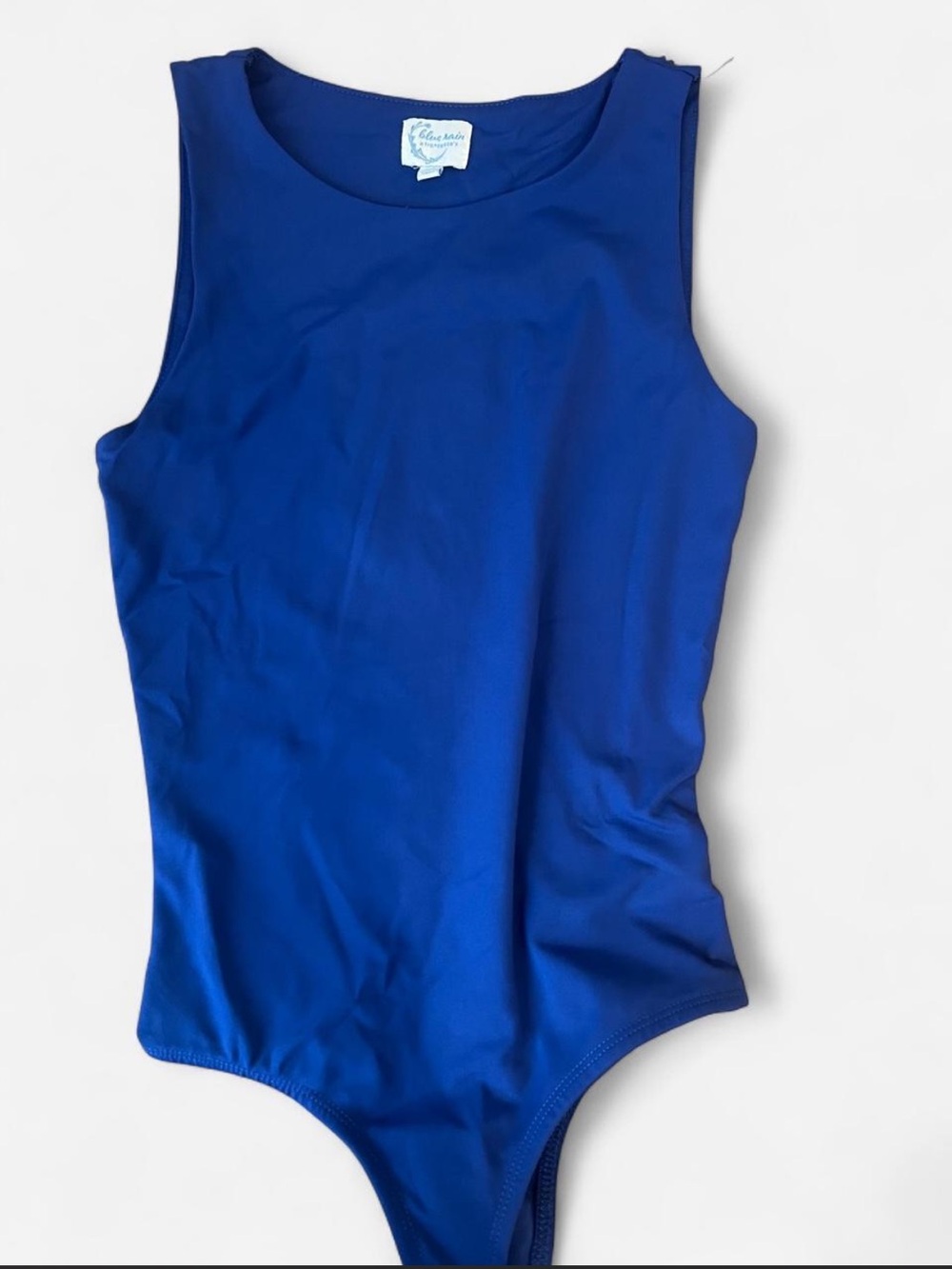 New Blue Sleeveless Scoop-Neck Bodysuit